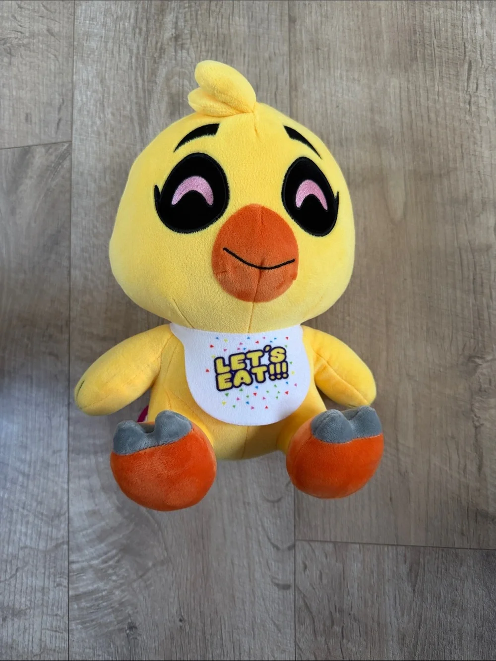 Yellow Plush Chick Pet Toy with 'LET'S EAT!!!' Bib
